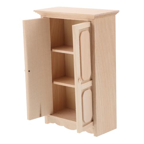 DIKACA Miniatur-möbelschrank Mini-bücherregal Für Mini-bücher Puppenhausmöbel Puppenregal Möbel Für Puppenstubenschränke Puppenhaus Bücherregal Mini Regal Khaki Holz von DIKACA