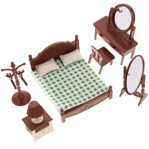 DIKACA Möbel für Puppenhaus Miniatur Möbel Puppenhaus Schlafzimmermöbel Kinder Kommode Puppenhausmöbel Miniatur Ornament Spielzeug Simulation Schminktisch Anzug Baby Lernspielzeug Szene von DIKACA