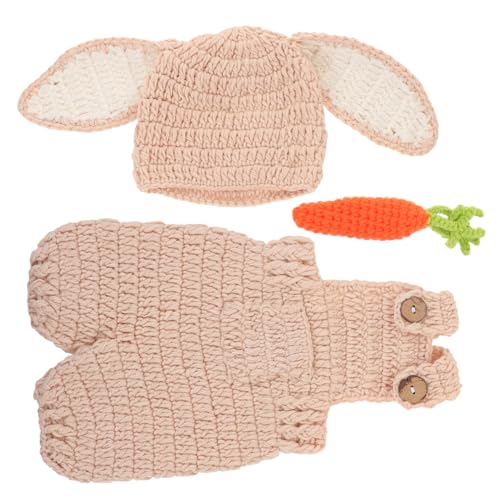 DIKACA Neugeborenen-bunny-outfit mit Verstellbaren Trägern Weiche Handgefertigte Gestrickte-latzhose und Karotten-fotorequisite Fotoshooting Hautfreundlich und Individuell DIKACA Neugeborenen-bunny-outfit mit Verstellbaren Trägern Weiche Handgefertigte Gestrickte-latzhose und Karotten-fotorequisite Fotoshooting Hautfreundlich und Individuell von DIKACA