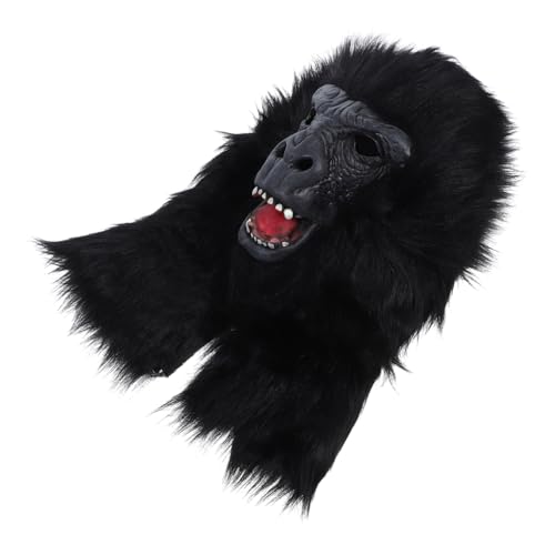 DIKACA Orang-utan-maske Gesichtsmaske Tierkopfmaske Panther Tiermaske Cosplay-masken Gorilla Schwarze Maske Halloween Karikatur Maskerademaske 3d-maske Halloween-augenmaske Wolf Plüsch von DIKACA