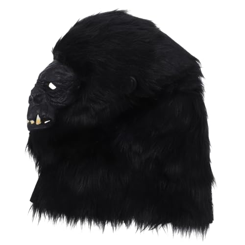 DIKACA Orang-utan-maske Masken-cosplay Schädelmaske Halloweenkostüm Gorilla-maske Gesichtsmaske Halloween-gorilla Gesichts- Halloween-hund Tiermaske Haube Nasenstreifen Reismaske Plüsch von DIKACA