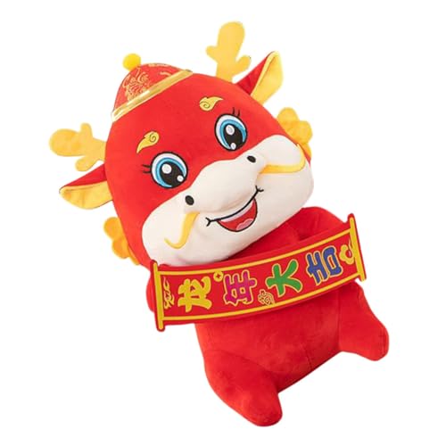 DIKACA Plüsch Drachenspielzeug Chinesisches Neujahrs Maskottchen Spielzeug Chinesischer Drache Plüschtier Jahr des Drachen Stofftier Chinesisches Drachenspielzeug zum Chinesischen Neujahr von DIKACA