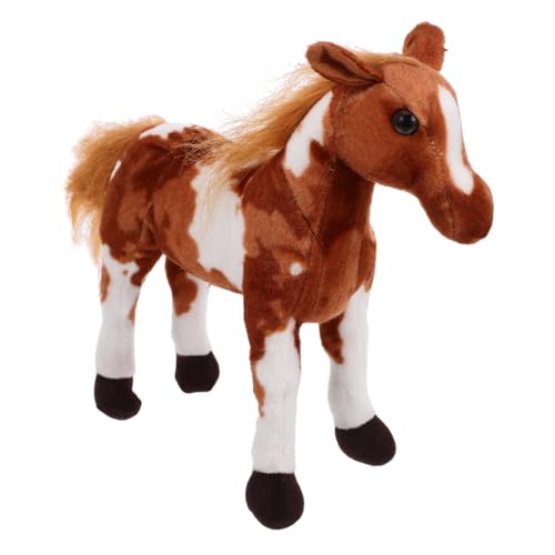 DIKACA Ponypuppe Bequemes Stofftier Plüschpferd Plüschtier Für Den Haushalt Sofa-plüschpuppe Plüschtierpuppe Kuscheltiere Mit Pferden Entzückende Puppe Kurzer Plüsch Light Brown von DIKACA