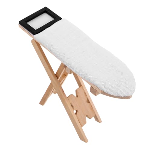 DIKACA Puppenhaus Bügeltisch Schreibtisch-bügelbrett Modell Bügeltisch Kleine Baumpuppen Kaninchenformen Litschi-hängeornament Mini-Modell Deko-Puppen Pastellpuppen Beige Holz von DIKACA