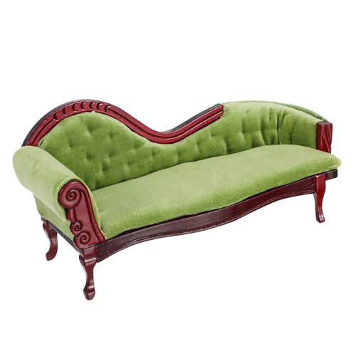 DIKACA Puppenhaus-Mini-Chaisecouch-Ornamente puppenhaus Couch zubehör Puppenhausmöbel Mini-Puppenspielzeug für kinderspielzeug Sofa Miniatur-Puppendekor Puppencouch Birke von DIKACA