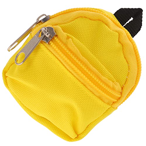 DIKACA Puppenrucksack Puppen Schulranzen Rucksack für Puppen Mini Rucksack Puppen-Accessoire minirucksack Taschen Puppenkleidung Puppe Kostümschmuck Miniaturen Polyester Yellow von DIKACA