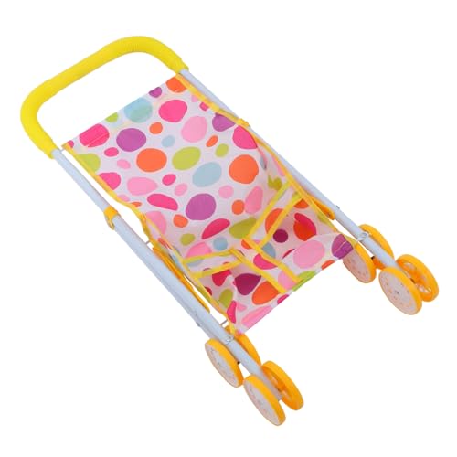 DIKACA Puppenwagen Für Babypuppen Faltbarer Puppenbuggy Mit Zubehör Ideal Für Rollenspiele Puppenzubehör Für ädchen Langlebiger Rahmen Und Farbenfrohes Design von DIKACA