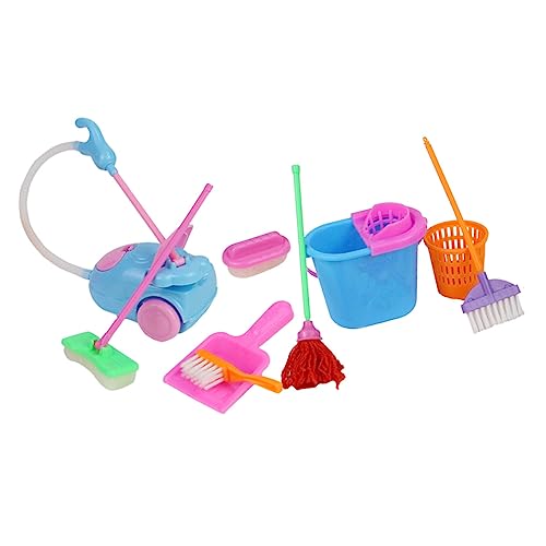 DIKACA Reinigungsset Für 2 Sets Puppenhaus Mit Miniatur Reinigungstools Zufälligen Farben Waschmaschine Mop Eimer Und Zubehör Für Rollenspiele von DIKACA