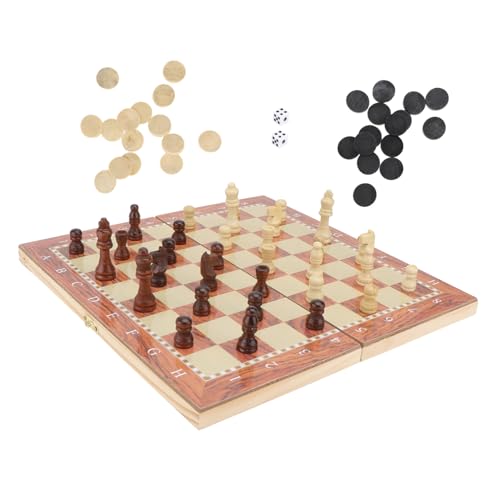 DIKACA Schachspiel 3 1 Set Schach Dame Und Backgammon Spielbrett Mit Für Und Erwachsene Handgefertigtes Schachbrettspiel 295mm Ideal Für von DIKACA