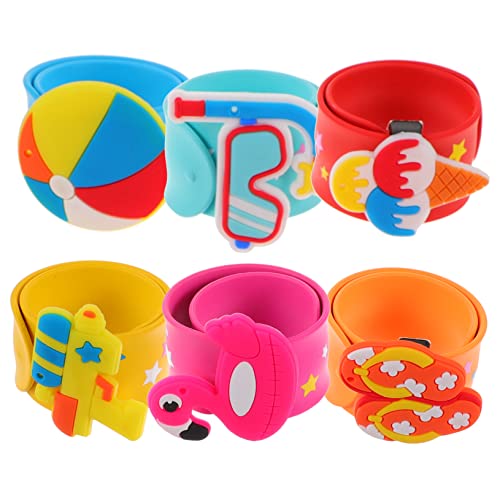 DIKACA Schlagspielzeug Partygeschenk für Kinder Kinder Slap Armbänder Hawaiian Luau Armbänder Schöne Slap Bands für Kinder Partygeschenke Niedliche Lustige Slap Bands Bunte Armbänder von DIKACA