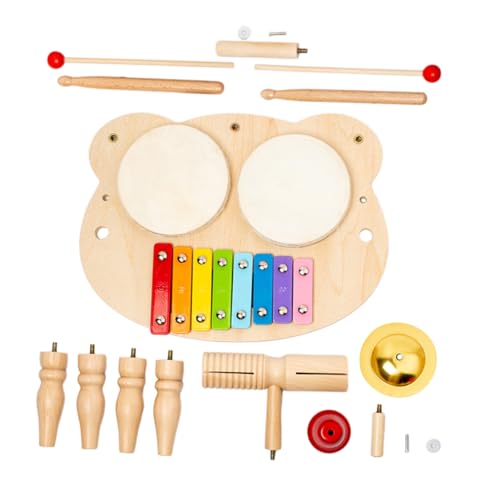 DIKACA Set Kindertrommel Musikinstrumente Musikspielzeug Kinderspielzeug Kleinkind Musikinstrumente Für Kleinkinder Pädagogisches Schlaginstrument Trommel Musikinstrument Metall Khaki von DIKACA