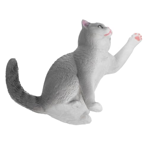 DIKACA Katzenfigur Realistische British Shorthair Katzenfigurine Niedliches Kätzchen Modell Für Schreibtischdekoration Lebensnahe Katzenstatue Aus Hochwertigem Material Perfektes Für Katzen Figuren von DIKACA