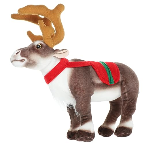 DIKACA Stehendes Rentier Ornamente Plüsch Rentier Weihnachten Rentier Ausgestopft Rentierfiguren Hirsch Figur Hund Kuh Rentier Weihnachtsschmuck Hirsch Stofftier Pp-Baumwolle von DIKACA