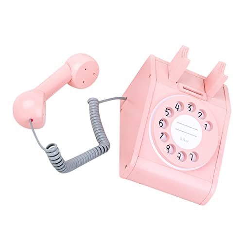 DIKACA Telefon Für Retro Design Pinke Farbgebung Pädagogisches Für Fantasievolles Rollenspiel Ideales Für Kinderzimmer 3 Jahre Und Älter von DIKACA