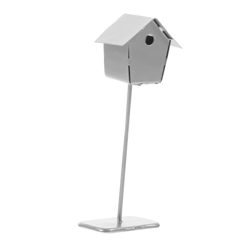 DIKACA Vogelnest in Mikrolandschaft sukkulenten Micro gartensiebe Dekoration Garten moonbyul puppenhaus Vogelkäfig-Requisite Mikrolandschaftsornament Rollenspiel Schmiedeeisen Silver von DIKACA