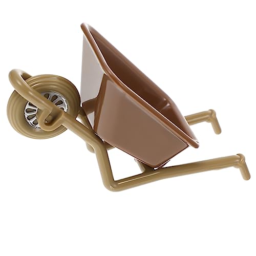 DIKACA Warenkorb-Modell -einkaufswagen Miniatur Feengarten Zubehör Winzig Figuren Mini-schubkarre Kinderwagen Mini-Push Mini-bauernwagen Mini-gartenwagen-Modell Brown Abs von DIKACA