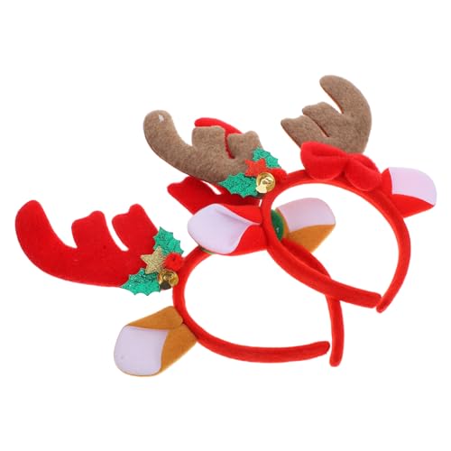 DIKACA Weihnachts Rentier Geweih Haarreif Set Karottenfarbener Und Roter Antlers Headband Für Damen Und Perfektes Weihnachtsfest Party Zubehör Und Haarschmuck von DIKACA