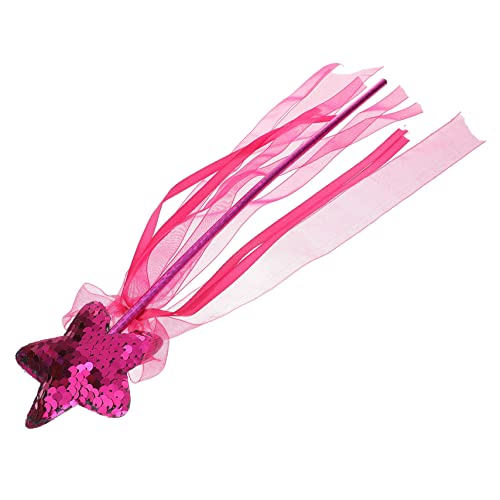 DIKACA Zauberstab Fee Puppe Mädchen Fairy Wand Party mitgebsel The Girl zauberha spielwaren draußen Toy glitzernde Zauberstäbe Stern-Glitzer-Zauberstäbe Plastik rot von DIKACA