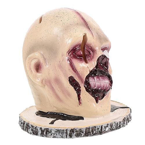 DIKACA Zombie Ornament Halloween Cutterständer Gruseliger Statuenblock Küchenutensilien Halloween Zombie Modell Zombiekopf Lustige Ausstechformen Aufbewahrungsregal für Zuhause Küche von DIKACA