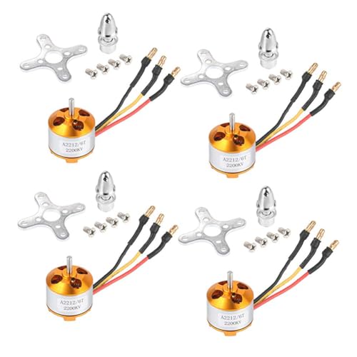 DINESA 4 Stück 2212 2200 KV bürstenloser Motor mit 6T-Halterungen für DIY RC Flugzeug Multi-Copter Quadcopter Drohne von DINESA