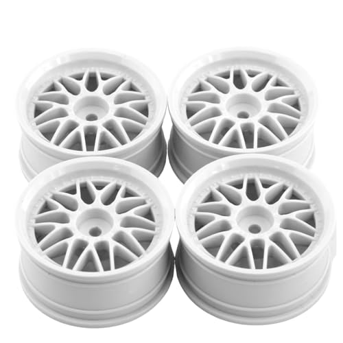 DINESA 4PCS 1,9 Kunststoff 52mm Radnabe Felge für RC Auto 1/10 On-Road Drift RedCat, Weiß von DINESA