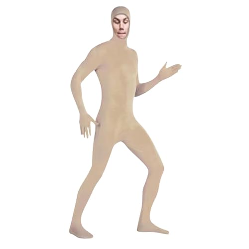 DINNIWIKL Full Bodysuit Unisex Spandex Stretch Adult Costume Disappearing Man Body Suit Open Face Costume Halloween Bodysuit, Catsuit Ganzkörperanzug Cosplay Ganzkörper-Overall von DINNIWIKL