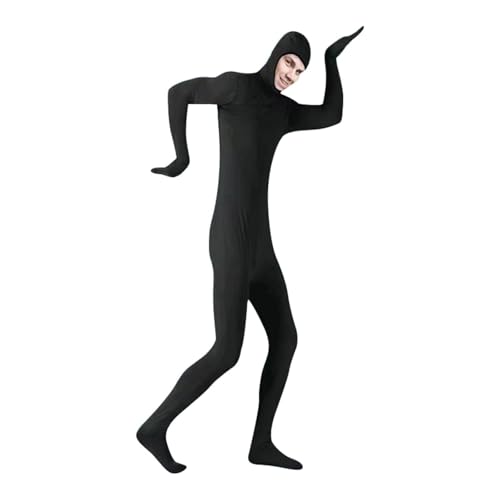 DINNIWIKL Full Bodysuit Unisex Spandex Stretch Adult Costume Disappearing Man Body Suit Open Face Costume Halloween Bodysuit, Catsuit Ganzkörperanzug Cosplay Ganzkörper-Overall von DINNIWIKL