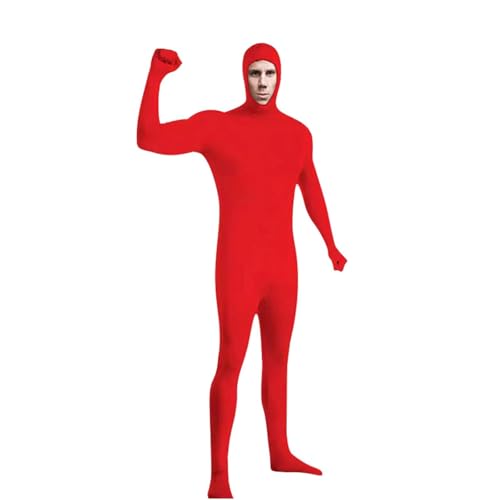 DINNIWIKL Full Bodysuit Unisex Spandex Stretch Adult Costume Disappearing Man Body Suit Open Face Costume Halloween Bodysuit, Catsuit Ganzkörperanzug Cosplay Ganzkörper-Overall von DINNIWIKL