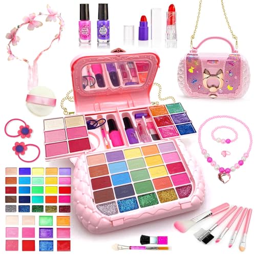 Kinderschminke Set Mädchen Schminkkoffer Mädchen - 57 PCS Waschbar Schminke Kinder Make Up Set Mädchen Spielzeug Prinzessin Weihnachts Geburtstags Geschenke für Mädchen 4 5 6 7 8 9 10 11 12 Jahre von DINO SONO