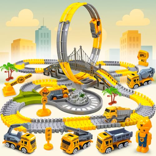 Autorennbahn Baustellen-Rennbahn mit Looping & Konstruktionswagen – Kreativer Spielspaß für kleine Baumeister Spielzeug für Kinder ab 3 Jahren Autorennbahn Baustellen-Rennbahn mit Looping & Konstruktionswagen – Kreativer Spielspaß für kleine Baumeister Spielzeug für Kinder ab 3 Jahren von DINO SONO