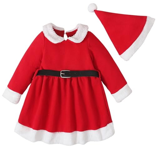 DINSOAVR Weihnachtskostüm Mit Für Baby Festival Kleinkind Langärmelig Weihnachtsmann Kleid Kleidung Cosplay Kostüm Urlaubsoutfit von DINSOAVR