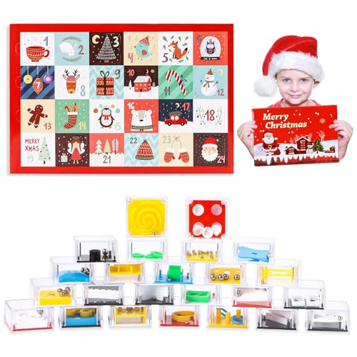 24 Stück Geduldsspiele Mini Denkspiel Lernspielzeug,Adventskalender 2024 Kinder,3D Geduldsspiele Knobelspiel,Mini Knobelspiele für Kinder Erwachsene,Geduld Spiel Weihnachten Geschenk für Kinder von DINSONG