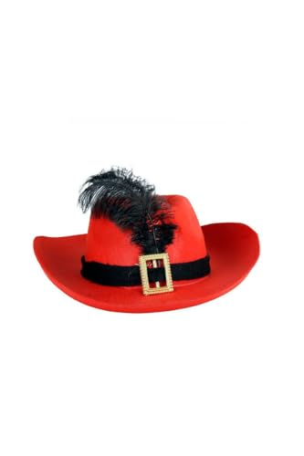 DISBACANAL Roter Musketier Hut für Erwachsene von DISBACANAL