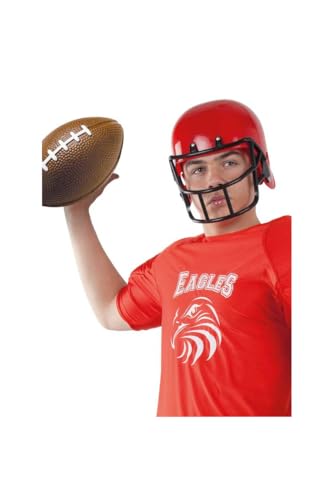 DISBACANAL Roter Rugby Helm für Fussball Kostüme von DISBACANAL