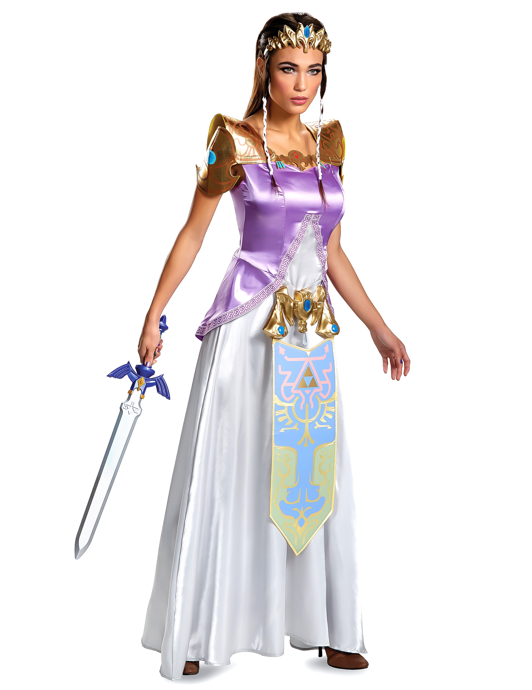 Prinzessin Zelda-Kostüm für Damen Faschingskostüm Deluxe violett-weiss-gold von KARNEVAL-MEGASTORE