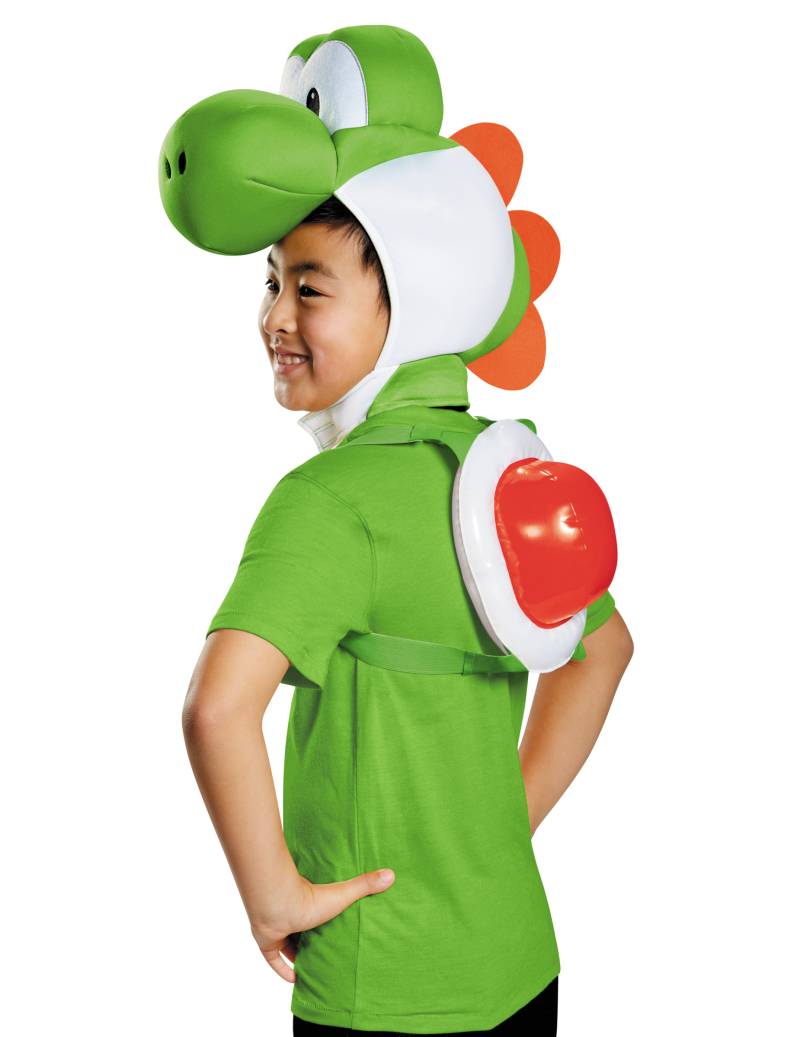Yoshi Kostüm-Set für Kinder Nintendo Lizenzartikel grün-weiss-rot von KARNEVAL-MEGASTORE
