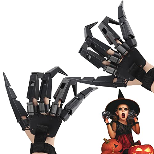 DISPRA 10 Gelenkige Fingerverlängerungen, gruselige Finger, 1 Paar flexible Verlängerungsfinger, Fingerpuppenkralle, Skeletthände Kostüm, Halloween-Zubehör von DISPRA