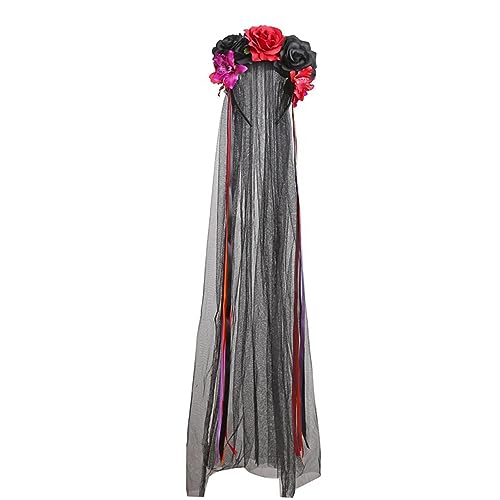 DISPRA Gothic Stirnband Mädchen Haarschmuck mit Orchidee Gothic Haarschmuck für Maskerade Mädchen Stirnband für Rolle von DISPRA