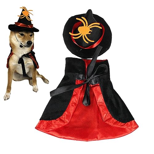 DISPRA Halloween-Kostüme für Katzen – Hexe Hund Katze Cosplay | Halloween-Katzen-Umhang mit elastischem und wiederverwendbarem Stoff für Karneval und tägliche Kleidung von DISPRA