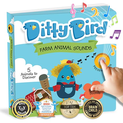 Ditty Bird Bauernhoftiere: Interaktives Soundbuch mit realistischen Tierklängen. Ideal für Kleinkinder (1-3 Jahre). Robuste, sensorische Bücher für tierliebende Babys. von DITTY BIRD