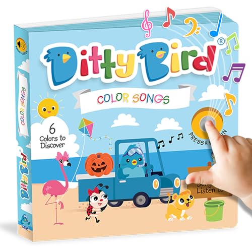 Ditty Bird Musical Books Colors Edition | Montessori-Spielzeug und Lernressourcen | sensorisches Spielzeug für Kinder | Kinderreimbuch, interaktives Kleinkindspielzeug für 1 Jahr bis 3 Jahre | von DITTY BIRD