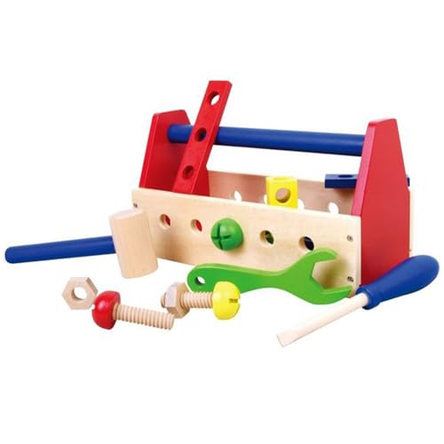 DIV 1256826 - Holz-Werkzeugkoffer, 18 Teile - Perfektes Spielzeug für kleine Handwerker! von DIV