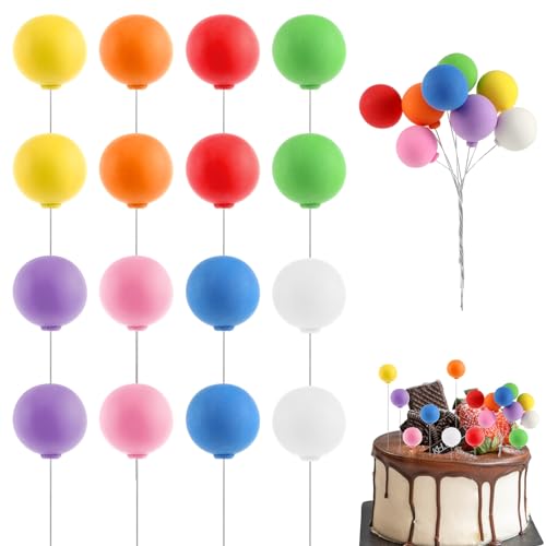 16 Mini Tortendeko Luftballons Regenbogen Kuchendekoration Ballon Tortendeko Kuchen Deko Kugeln Cake Topper Tortendekoration Kuchen KugelDeko Ballon Dekoration Geeignet für Geburtstag Hochzeiten von DIVINA VITAE