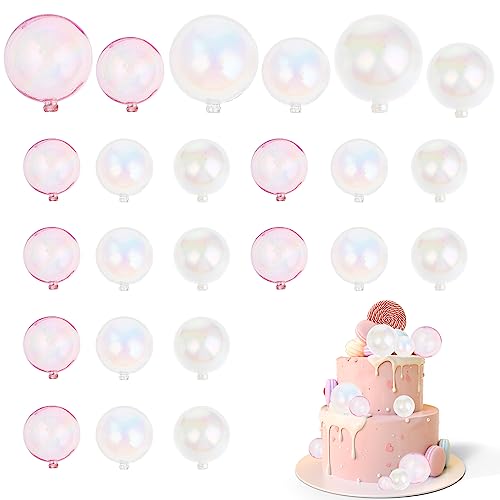 Tortendeko Kugeln 24 Stück Bunte Luftblasen Topper Kugel Kuchen Deko Ballon Kuchenaufsatz Cupcake Einsatz DIY Dekorationen Torten Deko für Hochzeit Jahrestag Babyparty Geburtstagsparty von DIVINA VITAE