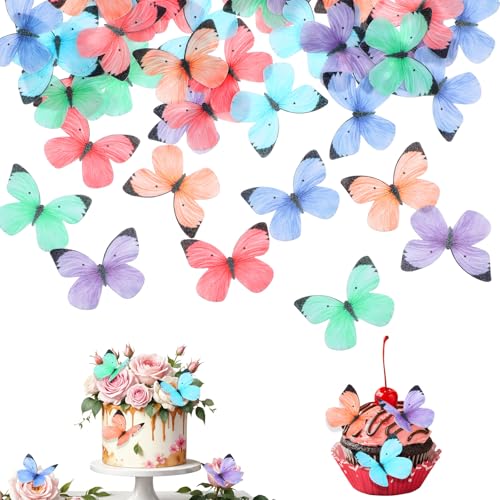 50 Stück Essbare Schmetterlinge für Torte Bunte Schmetterling Deko Torten Kuchen Deko Esspapier Tortendeko Schmetterling für Mädchen Geburtstag Jahrestag Hochzeit Baby party 50 Stück Essbare Schmetterlinge für Torte Bunte Schmetterling Deko Torten Kuchen Deko Esspapier Tortendeko Schmetterling für Mädchen Geburtstag Jahrestag Hochzeit Baby party von DIVINA VITAE