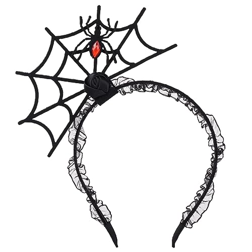 DIVINA VITAE Halloween Spinne Haarreif, Spinnen Netz Haarband für Damen Mädchen, Haarreifen Spinne Party accessoires für Fascinator Halloween Cosplay Spinnen, Spinnennetz Halloween Kostüm von DIVINA VITAE