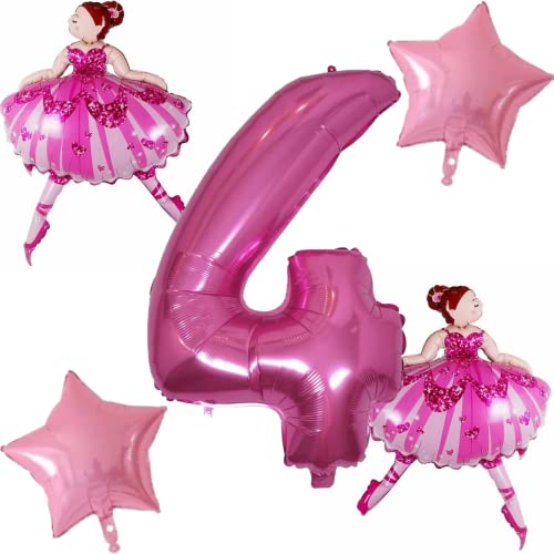DIWULI Ballerina Geburtstag 4 Jahre - Ballerina Luftballons DIWULI Ballerina Geburtstag 4 Jahre - Ballerina Luftballons von DIWULI