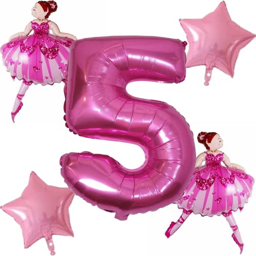 DIWULI Ballerina Geburtstag 5 Jahre - Ballerina Luftballons von DIWULI