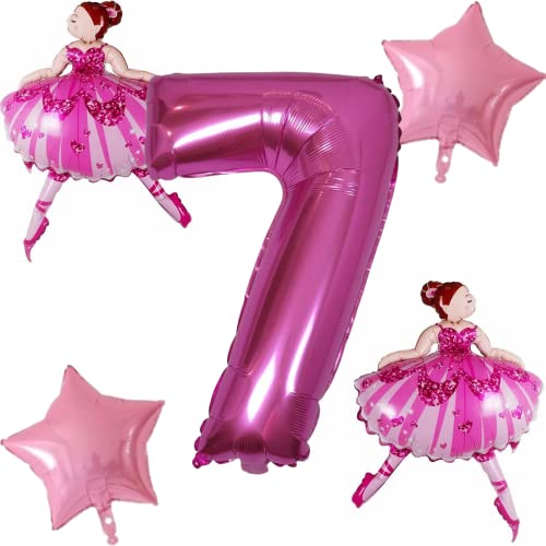 DIWULI Ballerina Geburtstag 7 Jahre - Ballerina Luftballons von DIWULI