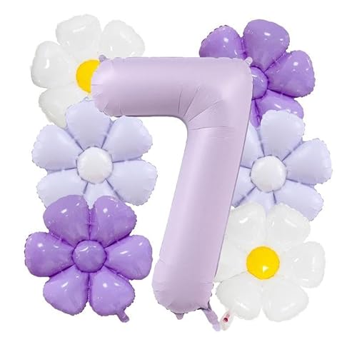 DIWULI Blumen Deko Geburtstag 7 Jahre - Luftballon Set Lila DIWULI Blumen Deko Geburtstag 7 Jahre - Luftballon Set Lila von DIWULI